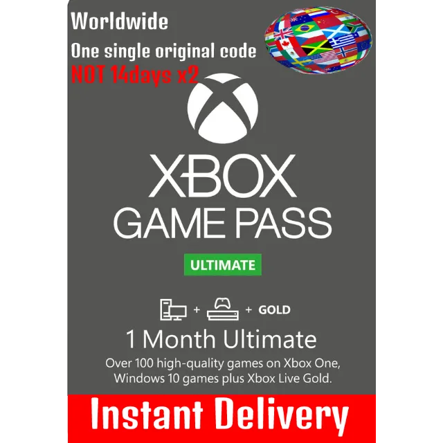 Game pass Ultimate 1 month Instant delivery region free (Global code) -  Xbox Game Pass Gift Cards - Gameflip