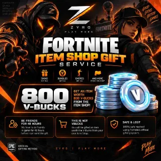 800 V-Bucks | Fortnite 800 Vbucks Gifting