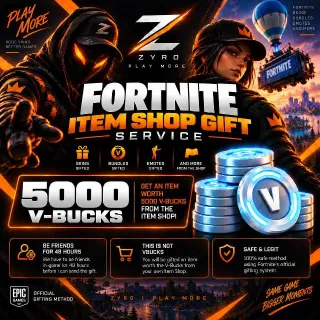 5000 V-Bucks | Fortnite 5000 Vbucks Gifting