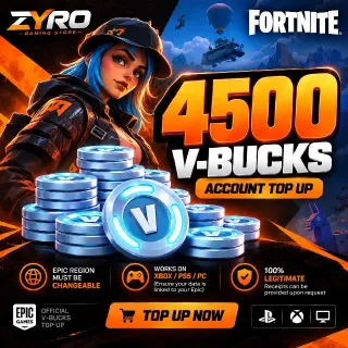 Fortnite 4,500 V-bucks | 4500 VBUCKS TOPUP