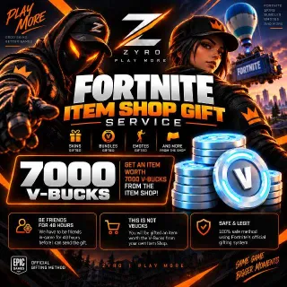 7000 V-Bucks | Fortnite 7000 Vbucks Gifting