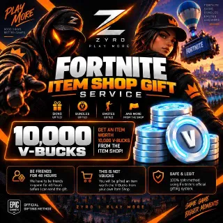 10,000 V-Bucks | Fortnite 10,000 Vbucks Gifting