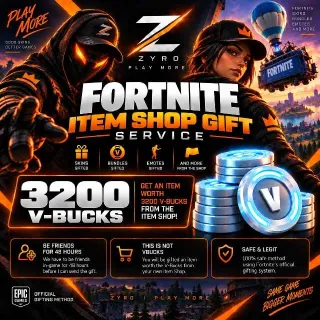 3200 V-Bucks | Fortnite 3200 Vbucks Gifting