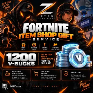 1200 V-Bucks | Fortnite 1200 Vbucks Gifting