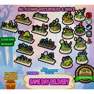 All Flower Rectangles and Flower Disks (50 Each) 💎 Wishblossom Ranch