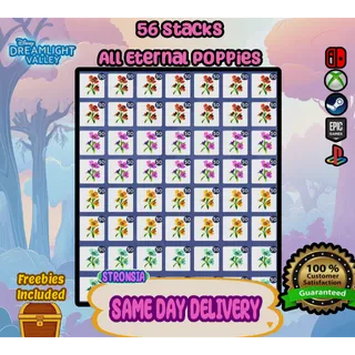 56 Stacks of All Eternal Poppies 💎SAME DAY DELIVERY 💎