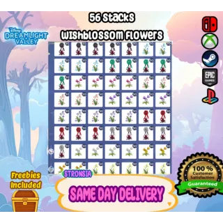 56 Stacks Wishblossom Flowers 💎Disney Dreamlight Valley 💎SAME DAY DELIVERY 💎 Wishblossom Ranch DLC