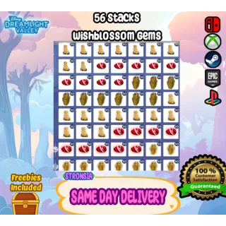 56 Stacks Wishblossom Gems💎Disney Dreamlight Valley 💎SAME DAY DELIVERY 💎 Wishblossom Ranch DLC