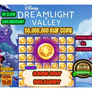 50,000,000 (50 Million) Star Coins 💎 Disney Dreamlight Valley 💎SAME DAY DELIVERY 💎