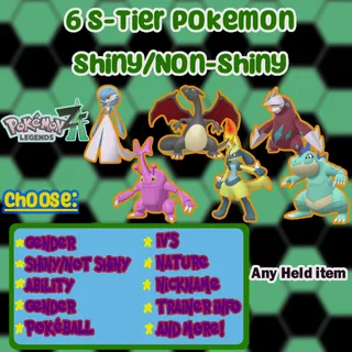 6 S-Tier Pokemon Team|| Max IVs/EVs, Shiny/Non-Shiny || Pokemon Legends Z-A || Same Day Delivery
