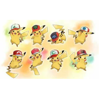 All 8 Ash's Pikachu (with hats)🟢SAME DAY DELIVERY🟢 Pokémon Sword and Shield or Pokemon HOME||Battle Ready
