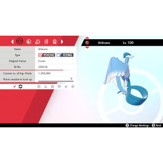 Mystery Gift Shiny Galarian Articuno Max IVs/EVs 🟢SAME DAY DELIVERY🟢 Pokémon Sword and Shield or Pokemon HOME||Battle Ready