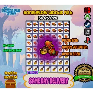 56 Stacks Honeyglow Woods DLC Fish💎SAME DAY DELIVERY 💎