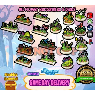 All Flower Rectangles and Flower Disks (50 Each) 💎 Wishblossom Ranch