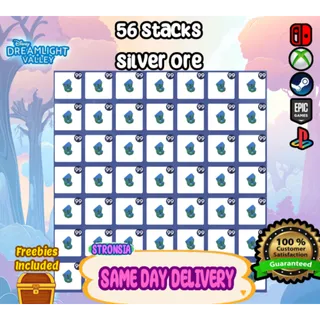 56 Stacks of Silver Ore 💎SAME DAY DELIVERY 💎 Wishblossom Ranch DLC || DDV