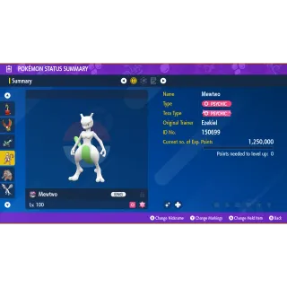 Shiny Mewtwo🟢SAME DAY DELIVERY🟢Pokémon Scarlet and Violet|| Shiny, EVs, IVs, Battle Ready