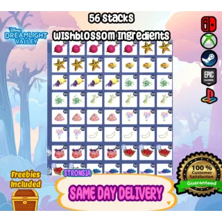 56 Stacks Wishblossom Ingredients💎Disney Dreamlight Valley 💎SAME DAY DELIVERY 💎 Wishblossom Ranch DLC