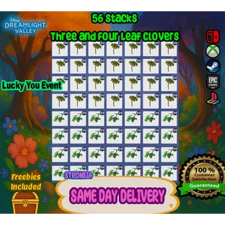 56 Stacks Four Leaf Clovers + Three Leaf Clovers 💎SAME DAY DELIVERY 💎