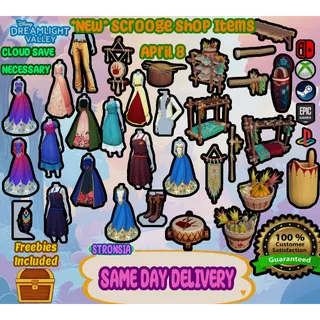 **NEW** Scrooge Shop Clothing + Furniture💎 Disney Dreamlight Valley 💎SAME DAY DELIVERY 💎
