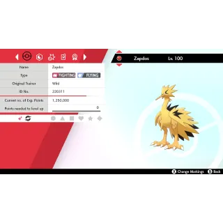 Mystery Gift Shiny Galarian Zapdos Max IVs/EVs 🟢SAME DAY DELIVERY🟢 Pokémon Sword and Shield or Pokemon HOME||Battle Ready