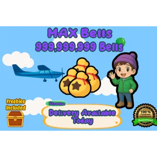 MAX Bells (999,999,999 Bells) 🟢SAME DAY DELIVERY🟢100% Security ||{Freebies Included}