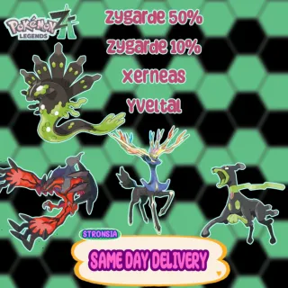 Zygarde 50% and 10%, Yveltal, Xerneas || Max IVs/EVs || Pokemon Legends Z-A || Same Day Delivery