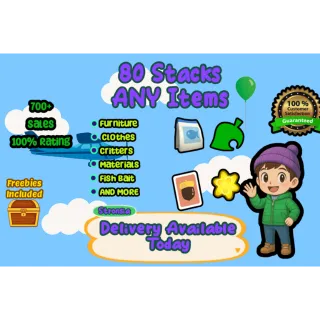 80 Stack Any Item (Freebies Included) 🟢Same Day Delivery🟢 || Furniture, Fossils, Critters, Materials, Recipes, +More! ||