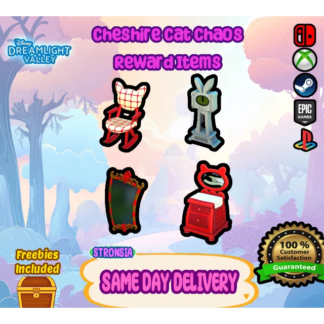Cheshire Cat Chaos Event Reward Items 💎 Disney Dreamlight Valley - Game ...