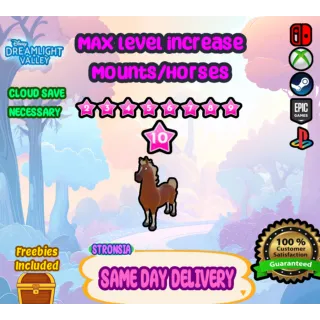 MAX Level Increase Horses/Rideable Mounts 🟢 SAME DAY DELIVERY 🟢