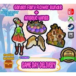 Garden Fairy Flower Bundle + Angelic Wings || Disney Dreamlight Valley || Premium Shop Bundle