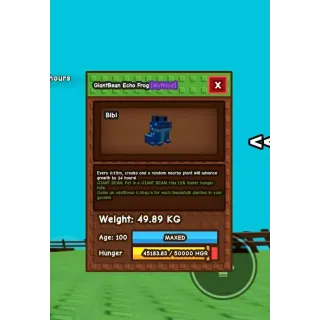 Giant Bean Echo Frog Huge 50kg  - 15s ( Grow A Garden )