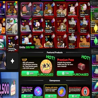 Anime Vanguard Account super Crazy 23 monarch unit