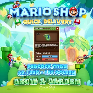 Golden Peacock titan 89.18kg - 15s ( Grow A Garden )