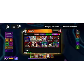 Anime Vanguards Game Account | High tier account with bulk monarch + Shiny high value 