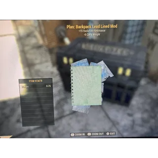 Backpack lead lined mod plan x100