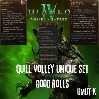 Quill Volley unique set Good rolls