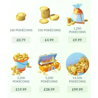 15500 Pokecoins | Cheap Pokecoins for Pokemon Go | Global