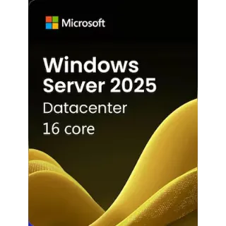 Windows Server 2025 | Datacenter 16 Core - Microsoft Key - GLOBAL