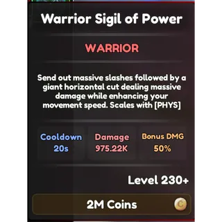 Warrior Sigil Of Power Fabled Legacy