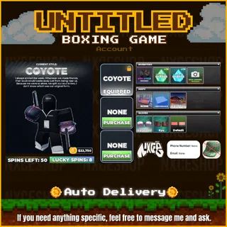👑 Account unverified. | Coyote | Untitled Boxing Game🔥✅