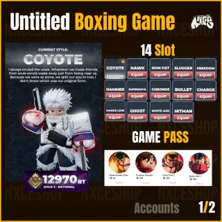 👑 Account unverified. | 14 slot | 4 gamepass | NICE ACCOUNT!!! | Untitled Boxing game 🔥✅