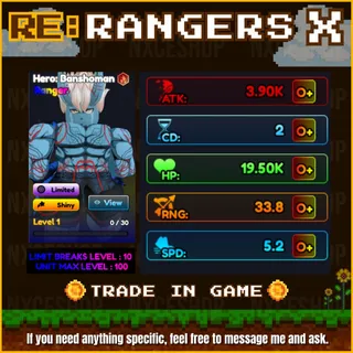 👑 Shiny Shinra | Shiny Hero : Banshoman Ranger | Stat Full O+ | Unit Max Lvl. 100 | Trade in game 🔥✅