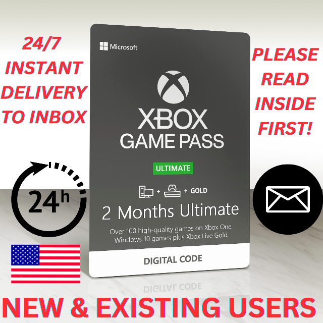 Xbox Game Pass Ultimate 2 Months (Game Pass+Live Gold) USA ONLY Nonstackable (GLOBAL USE VPN