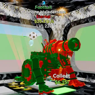 Football Cannone Maledettone 20.3Qi/s 1 trait Lvl 220 - Fortnite Steal the Brainrot