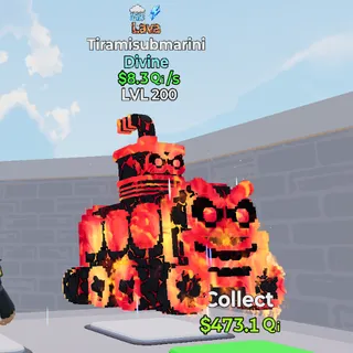 Lava Divine Tiramisubmarini 8.3Qi/s 2 trait Lvl 200 - Fornite Go Up for Brainrots