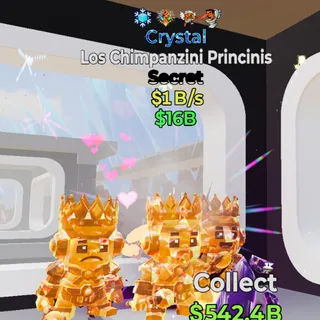 Crystal Los Chimpanzini Princinis 1B/s 4 trait - Fortnite Steal the Brainrot