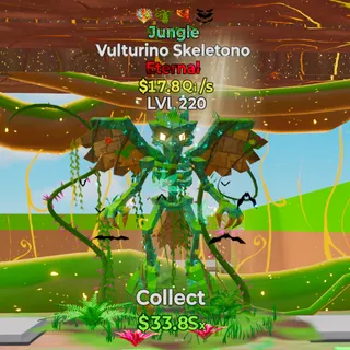 Jungle Vulturino Skeletono 17.8Qi/s 4 trait Lvl 220 - Fortnite Steal the Brainrot