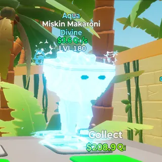 Aqua Divine Miskin Makaroni 3.6Qi/s Lvl 180 - Fortnite Go Up for Brainrots