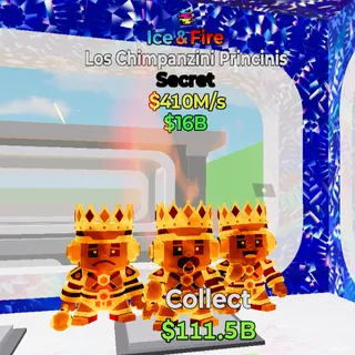Ice & Fire Los Chimpanzini Princinis 410M/s 1 trait - Fortnite Steal the Brainrot