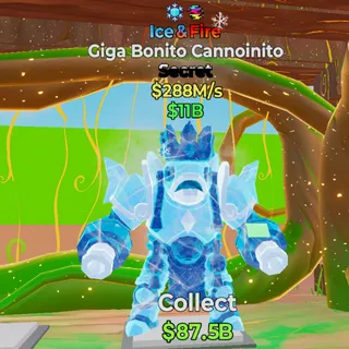 Ice & Fire Giga Bonito Cannoinito 288M/s 2 trait - Fortnite Steal the Brainrot